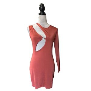 One Shoulder Cutout‎ Dress Long Sleeve Bodycon Mini Party Cocktail Dress